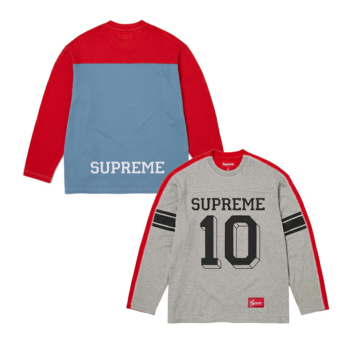 【最短即日発送】 SUPREME SPLIT L/S FOOTBALL TOP シュプリーム スプリット L/S フットボール トップ 長袖 カットソー ロング スリーブ ロンT ロゴ ストリート メンズ グレー M L XL ラージ サイズ オンライン｜マッシモ オフィシャルストア