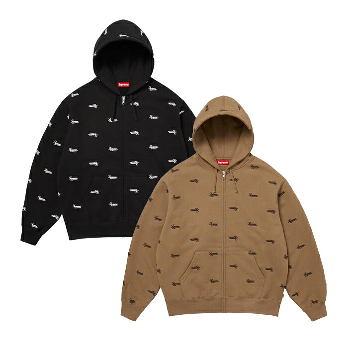 【最短即日発送】 SUPREME REPEAT SCRIPT ZIP UP HOODED SWEATSHIRT シュプリーム リピート スクリプト ジップアップ フーディー 長袖 パーカー ロゴ 刺繍 ストリート メンズ ブラック カーキ S M L XL ラージ サイズ オンライン|マッシモ オフィシャルストア