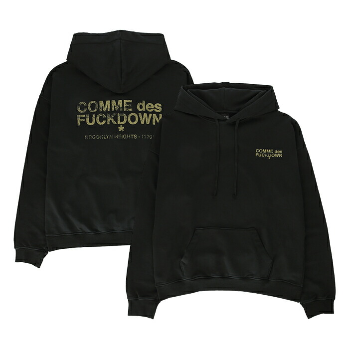 楽天市場】COMME des Fuck Down Hoodie Trapper Black コムデファック