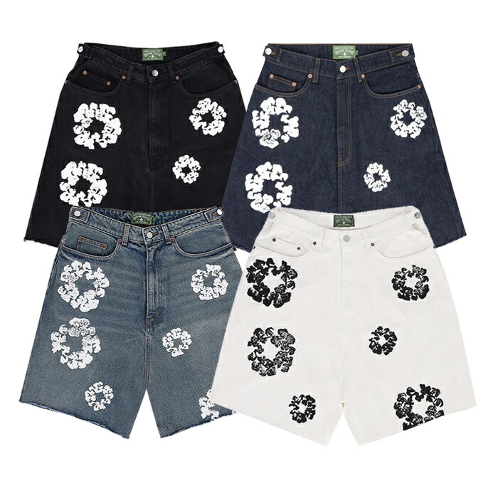 【新品】Denim Tears デニムティアーズ ハープパンツ Denim Tears デニム ハーフパンツ The Cotton Wreath Jean Short