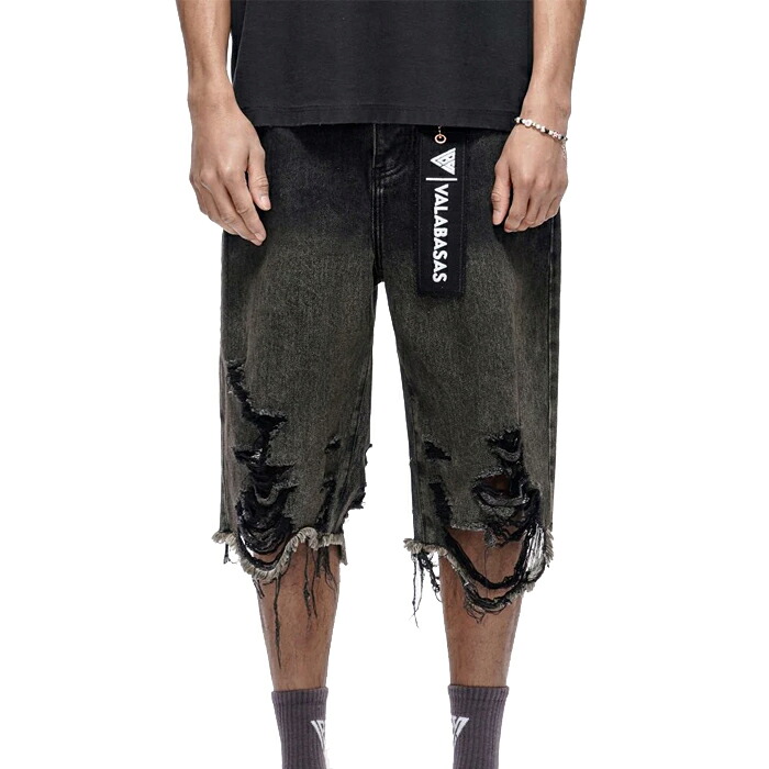 【最短即日発送】 VALABASAS ICELAND JORTS ヴァラバサス アイスランド ジョーツ 半ズボン 半パン ウォッシュ ダメージ 加工 ストリート メンズ ダークグレー 28 29 30 32 34 サイズ オンライン｜マッシモ オフィシャルストア