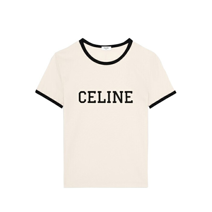 CELINE セリーヌ コットンジャージー ルーズTシャツ ホワイト CELINE】 ルーズ Tシャツ コットンジャージー☆ホワイト☆L 楽天