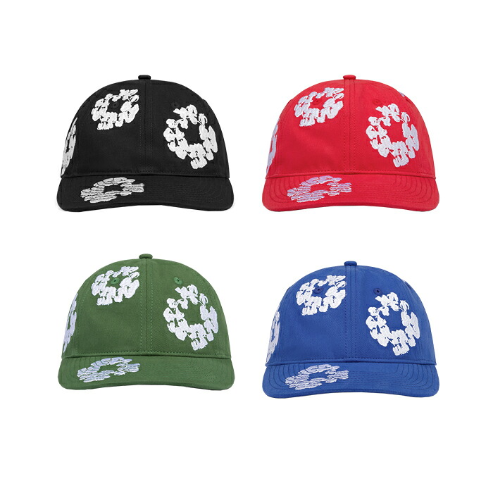 【最短即日発送】 DENIM TEARS THE COTTON WREATH CAP デニムティアーズ コットン リース キャップ 帽子 花柄 刺繍 フラワー ストリート Central Cee セントラルシー ユニセックス ブラック レッド ブルー グリーン F サイズ オンライン|マッシモ オフィシャルストア