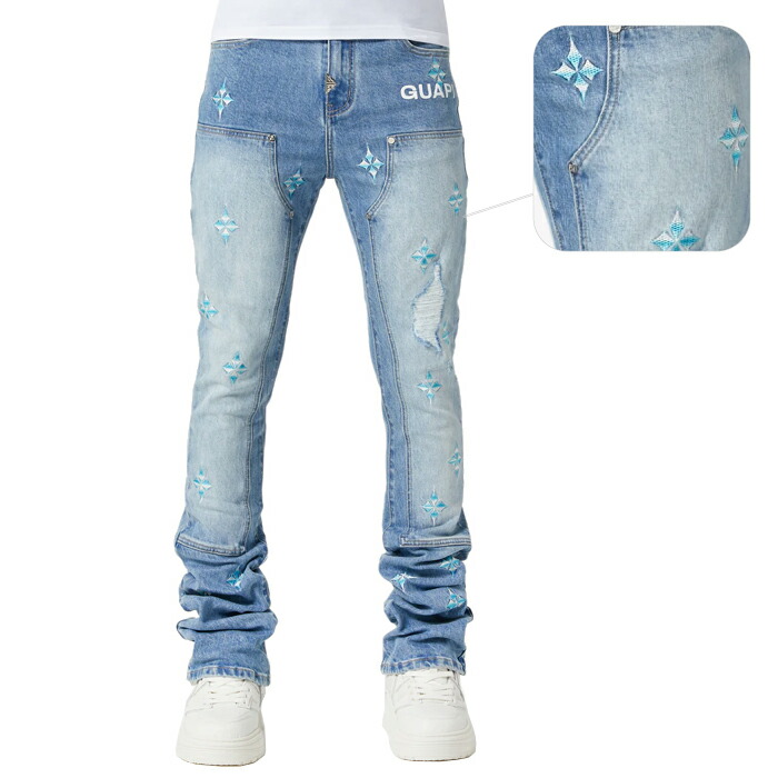 楽天市場】GUAPI グアピ フレアデニムパンツ 28-32インチ ブルー/青