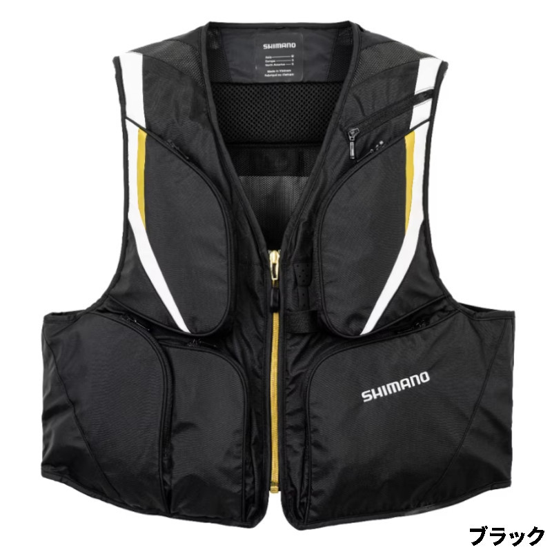 シマノ ウェア 2WAY ショートベスト L ブラック VE-520W｜釣具のマスタック