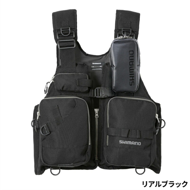 シマノ ライフジャケット ゲームベスト フリー リアルブラック VF-024U｜釣具のマスタック