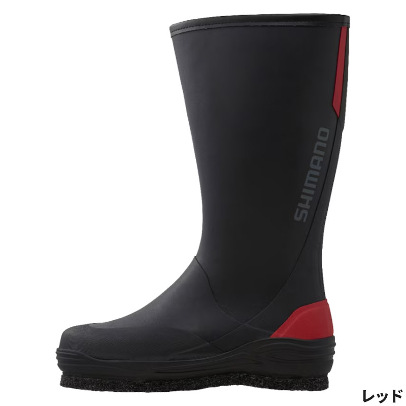 シマノ フットウェア ジップアップブーツ カットラバーピンフェルト 2XL レッド FB-041X