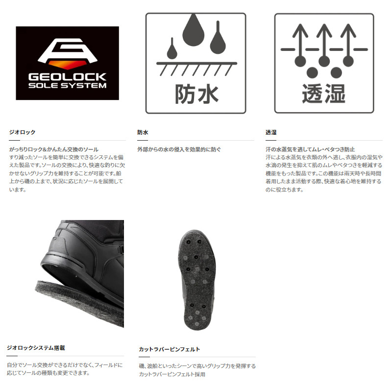 シマノ フットウェア ジオロック ドライシューズ ロックショア カットラバーピンフェルト FS-011V フィッシング | nojiri-kyoto.com
