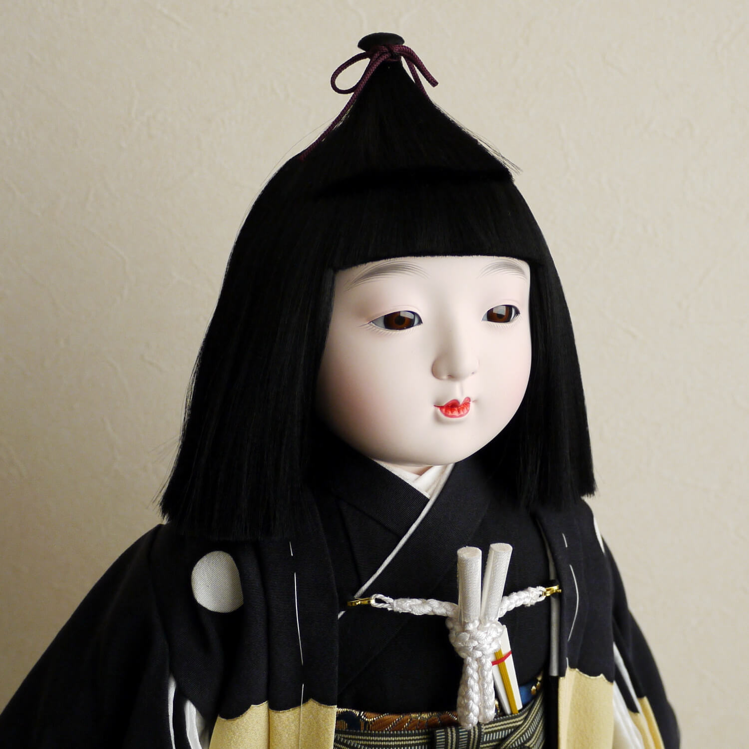 元賀章介作 12号(尺二)〈家紋入れ〉正絹別染 宝づくし お雛さま 国産 