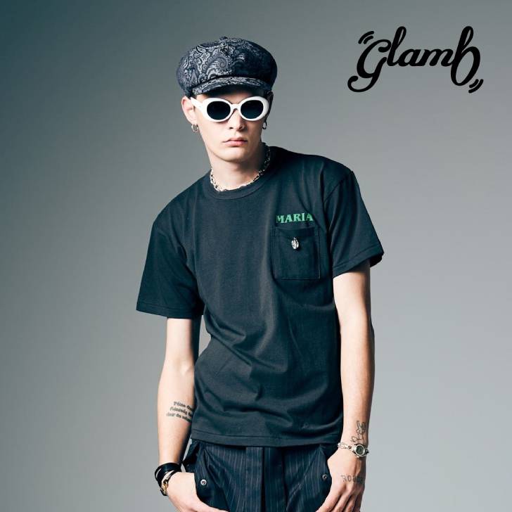 お取り寄せ商品 glamb グラム 半袖Tシャツ メンズ Maria Charm T-Shirt マリアチャームTシャツ 夏 ホワイト ブラック GB0226/CS13 きれいめ 男 かっこいい オシャレ 軽い