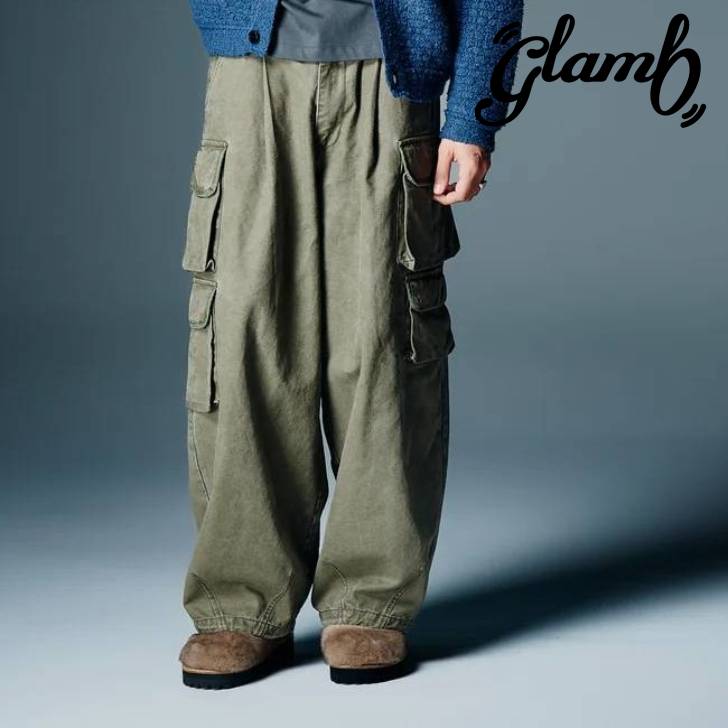 予約商品 glamb グラム カーゴパンツ メンズ Fade Asymmetry Cargo Pants フェイドアシンメトリーカーゴパンツ カーキ チャコール ブラック GB0326/P09 ブランド 30代 40代 50代 男 かっこいい オシャレ 服｜メンズファッションMasterPiece