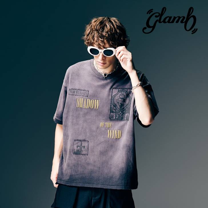 glamb 瓦 半袖プルオーバー メンズ Sacred Damage Cutsew セイクリッドダメージカットソー 春 白いこと 黒いこと GB0126/CS01 ブランド名 薄っぺら 30代 40代 50代 好いたらしいめ 男 かっこいい オシャレ 向こう見ず メンズ 服