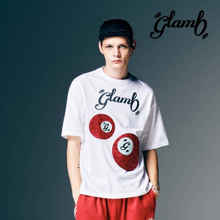 お取り寄せ商品 glamb グラム 半袖Tシャツ メンズ Eight Ball T-Shirt エイトボールTシャツ 春 ホワイト ブラック GB0126/CS15 きれいめ 男 かっこいい オシャレ 軽い