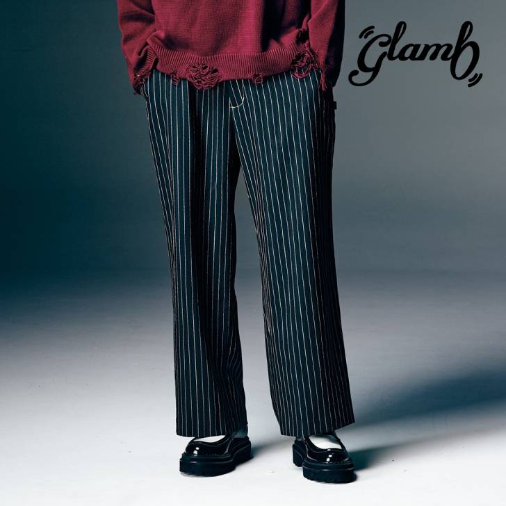 お取り寄せ商品 glamb グラム パンツ メンズ Denim Combination Slacks デニムコンビネーションスラックス 春 グレー ブラック GB0126/P02 ブランド 30代 40代 50代 男 かっこいい オシャレ 服