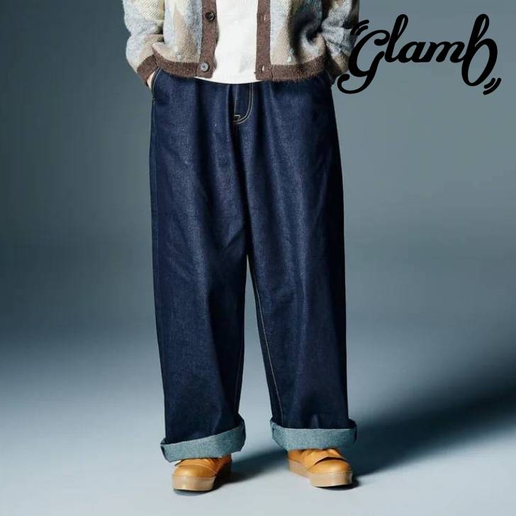 予約商品 glamb グラム デニムパンツ メンズ Roll Up Baggy Denim ロールアップバギーデニム インディゴ ブラック GB0326/P11 ブランド 30代 40代 50代 男 かっこいい オシャレ 服|メンズファッションMasterPiece