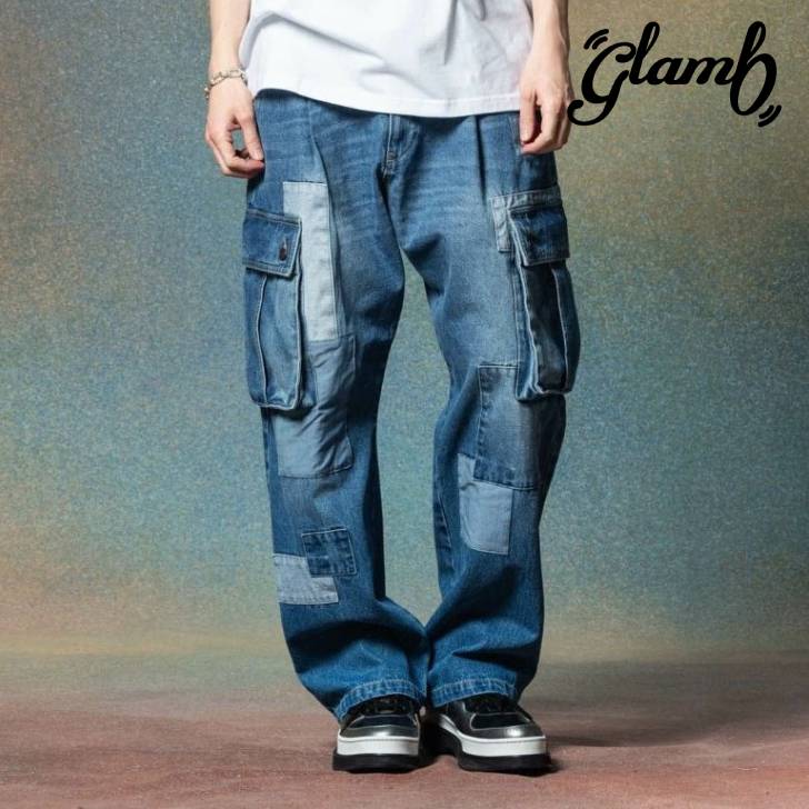 glamb グラム パンツ メンズ Unplugged Cargo Denim/アンプラグドカーゴデニム 春夏商品 インディゴ ブラック GB0225/P01 ブランド 30代 40代 50代 男 かっこいい オシャレ 服