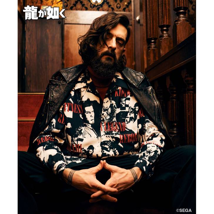 お取り寄せ商品 glamb グラム 長袖シャツ メンズ Kazuma Kiryu Shirt カズマキリュウシャツ 春夏商品 レッド ブラック GB0126/LD03 龍が如く|メンズファッションMasterPiece