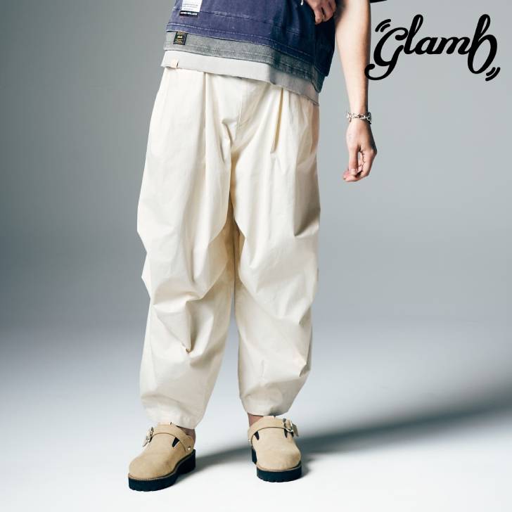 取って置く商いもの glamb 瓦 ズボン下 メンズ Knee Tuck Color Pants ニータックカラーパンツ 夏 白いこと ブドウ酒 黒いこと GB0226/P10 ブランド名 30代 40代 50代 男 かっこいい オシャレ 服 ズボン・パンツ-メンズファッション