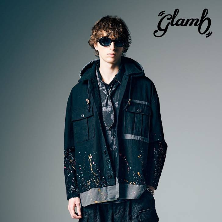 予約商品 glamb グラム 長袖シャツ メンズ Remake Hood Military Shirt リメイクフードミリタリーシャツ 夏 カーキ ブラック GB0226/SH02
