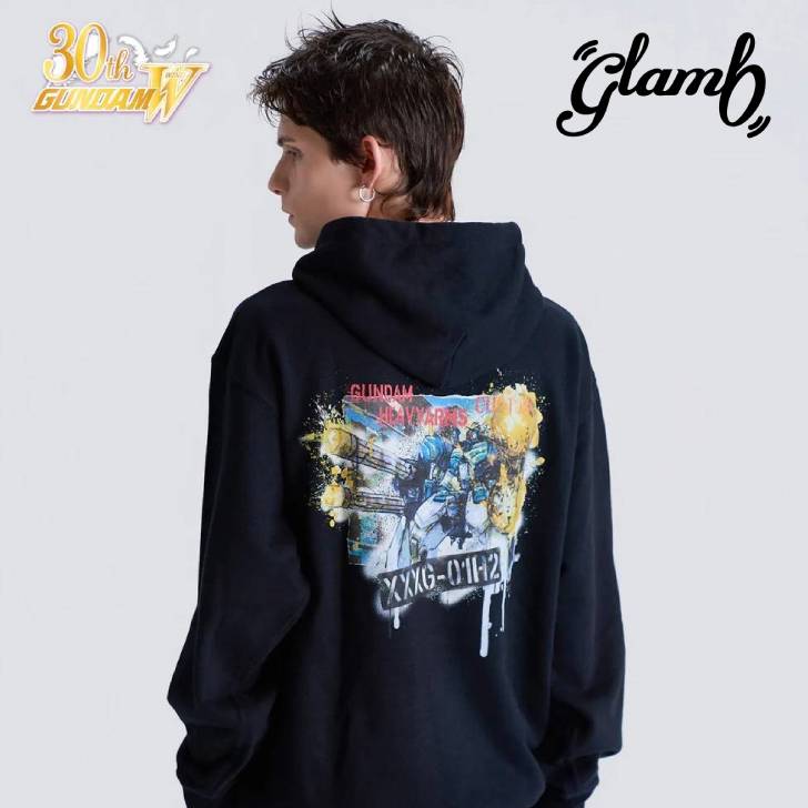 お取り寄せ商いもの glamb 瓦 パーカー メンズ Gundam Heavyarms Custom Hoodie/ガンダムヘビーアームズフーディ 春夏商いもの 黒いこと GB0425/GW05 工作下士官兵火器防波堤
