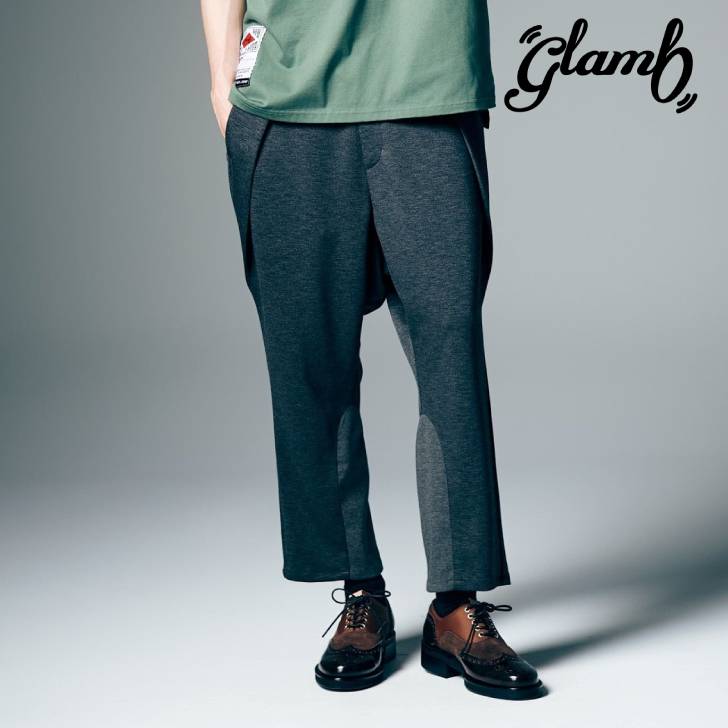 お取り寄せ商品 glamb グラム クロップドパンツ メンズ Waist Tuck Cropped Pants ウエストタッククロップドパンツ 夏 グレー ブラック GB0226/P11 ブランド 30代 40代 50代 男 かっこいい オシャレ 服｜メンズファッションMasterPiece