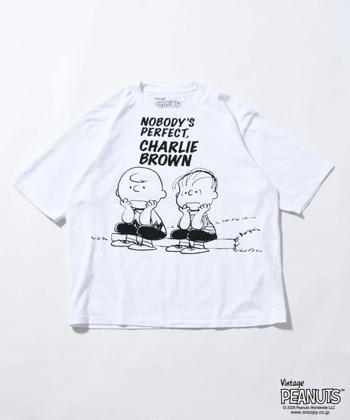ジョンブル johnbull Johnbull 半袖Tシャツ メンズ PEANUTS BUDDY Tシャツ 春夏ファッション ホワイト JT261C02 コットン100% ブランド 涼しい 薄手 30代 40代 50代 インナー 夏 半袖 服