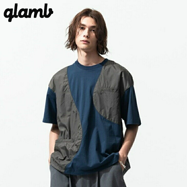 glamb グラム 半袖カットソー メンズ クレイジーナイロンカットソー 春夏商品 ホワイト ネイビー ブラック GB0222/CS15 日本製 半袖Tシャツ ブランド 涼しい 薄手 30代 40代 50代 インナー 夏 半袖 メンズ 服 ブランド