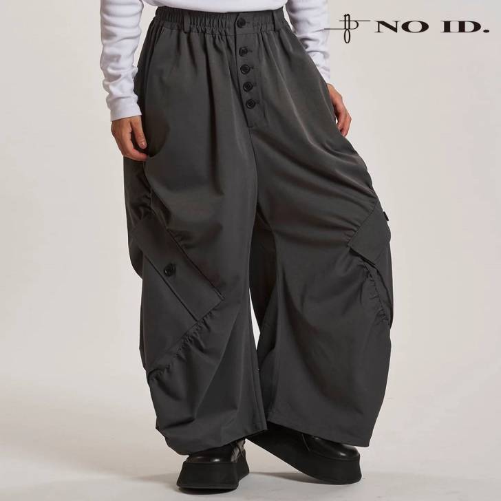 ノーアイディー noid no id NOID. カーゴパンツ メンズ サイドギャザーワイドカーゴPT 秋冬商品 ライトグレー グレー ブラック 457006-344P メンズ 服 ブランド