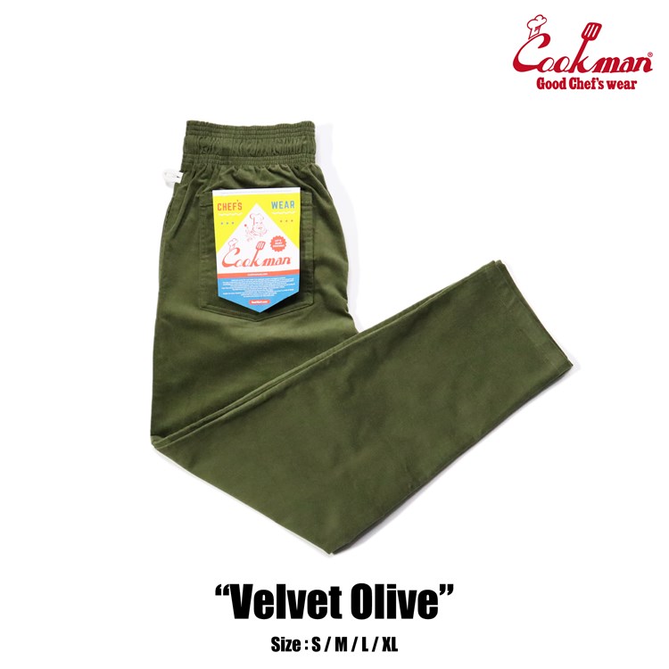 Cookman クックマン cookman シェフパンツ メンズ Chef Pants Velvet Olive オリーブ 秋冬商品 231-23823