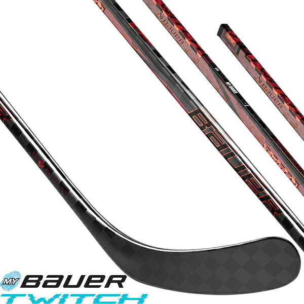 ♪世界限定モデル♪ BAUER/バウアー S24 TWITCH GRIP CUSTOM RED インター 【アイスホッケーワンピーススティック】｜ホッケー用品店　マスタースポーツ