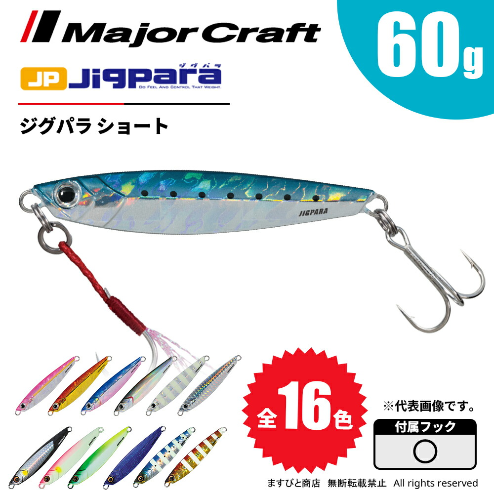 楽天市場】メジャークラフト ジグパラ ショート 60g ライブ