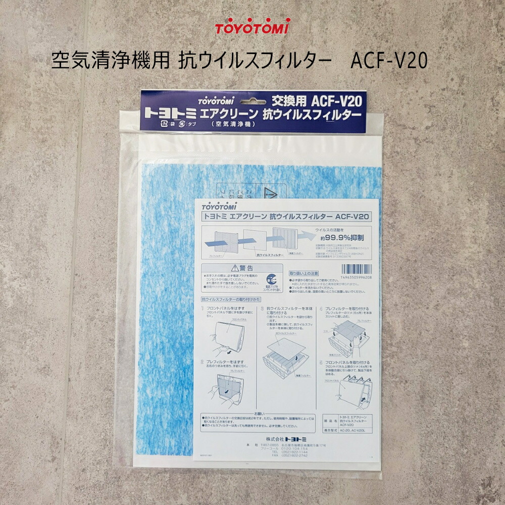 TOYOTOMI トヨトミ 空気清浄機AC-V20用 交換用洗えるフィルター