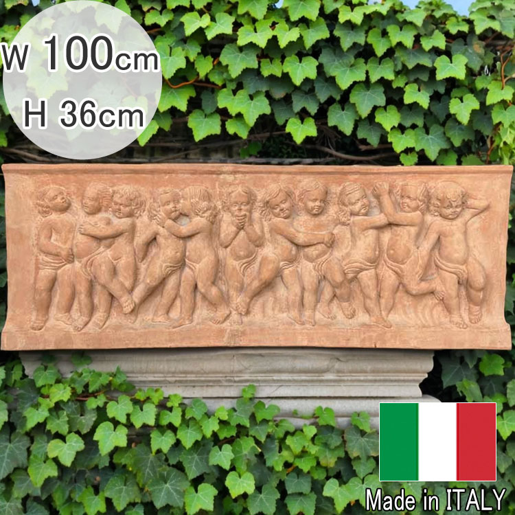 イタリア製 テラコッタ 浮彫り ちびっ子のダイアログボックス ART805 1m 瀬戸もの 飾りつけ エンジェル 天使 ウォール ウォール飾りつけ 壁飾りつけ バス発着場 かざり付ける 洋風 ヨーロッパ 外国で レトロ アンティーク調 御洒落 愛くるしい 今めかしい ガーデニング 庭  ITALY 大型 大層らしい【見せびらかす品人並み外れた大売り出し】