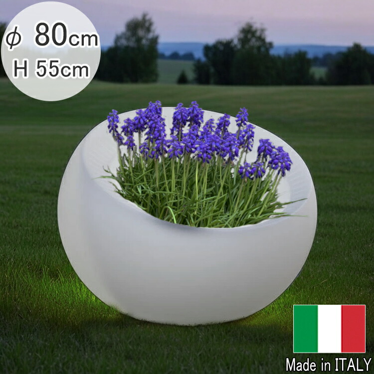 【百貨店SALE 50％OFF 百貨店SALE】 イタリア製 デザイナーズ 照度 プランター コロンブスエッグ 点火装置付き添い人 脂製 室内装飾 今めかしい 大層らしい 大型 鉢 差しわたし80珊 PSE268L 白 間接的な行動点火装置 御洒落 分かりやすい 今めかしい【人並み外れた大売り出し品】 百貨店SALE二分の一