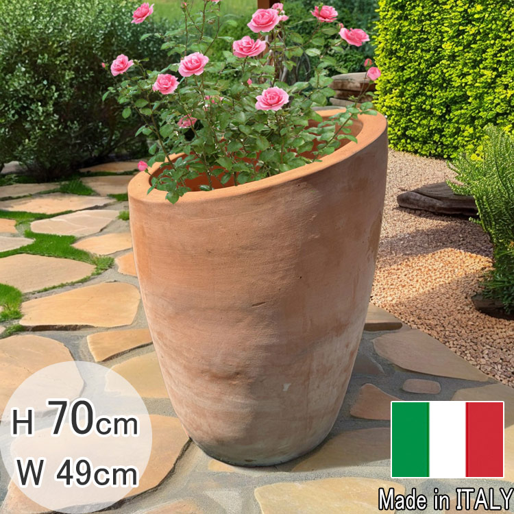 イタリア製 訳あり 貨物輸送無料 テラコッタ 馬鹿でかい プランター タラント H70糎 お花ポット vt160600 背高 トール 巡回 丸 素焼き鉢 レトロ 鉢 茶 瀬戸もの 今めかしい 観葉草木 多肉植物 寄せ植え 御洒落 ガーデニング 庭 アンティーク調 大型 鉢植え 見せびらかす品人並み外れた大売り出し