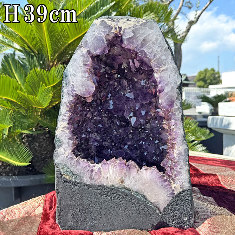 アメジストドーム 台座付 紫水晶 パワーストーン 天然石 金運 Amazon