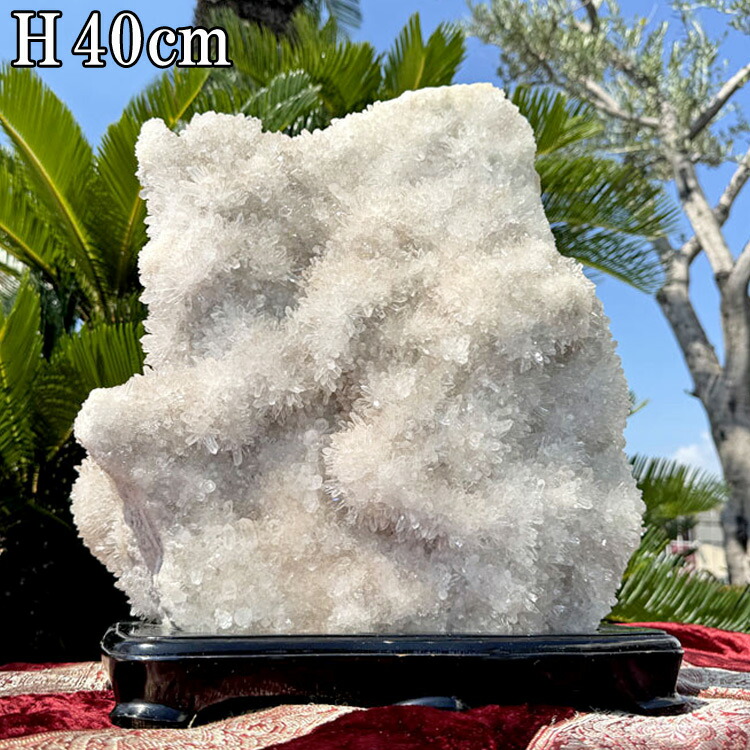 楽天市場】天然 水晶 クラスター 原石 台座付き 高さ約48cm 約