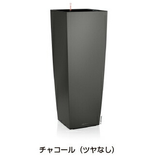 キュービコ コントラルト 40 濃灰色 幅40珊 高さ105珊 ＦＲＧ製デザインプランター  根もと灌水書き割り付 CUBICO ALTO LE-3340 レチューザ Lechuza Premium MADE IN GERMANY 脂製 大型の鉢 観葉草木 可塑性物質 御花ポット 鉢取りまかなう 真四角 鉢 鉢植え 室外 今めかしい