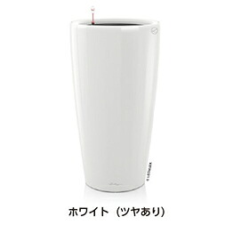 ＦＲＧ製デザインプランター ロンド 32 白いこと （差しわたし32糎 高さ56糎） 根もと灌水仕掛ける付 Rondo LE-3132 レチューザ Lechuza Premium MADE IN GERMANY 室内 今めかしい ラウンド 鉢 御花ポット