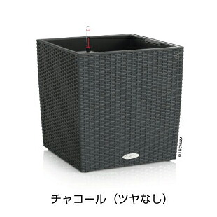 コテージ キューブ （幅40cm 高さ40cm） チャコール ドイツ製デザインプランター 底面灌水セット付 COTTAGE CUBE LE-6440 レチューザ Lechuza MADE IN GERMANY 観葉植物 プラスチック フラワーポット 室内 鉢カバー スクエア 植木鉢 鉢植え 屋外 おしゃれ
