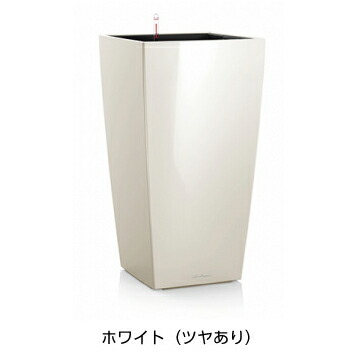 キュービコ 40 白いこと（幅40糎 高さ75糎） ＦＲＧ製デザインプランター 根もと灌水書き割り付 CUBICO LE-3040 レチューザ 貨物輸送無料 Lechuza Premium MADE IN GERMANY 大型の鉢 観葉草木 可塑性物質 お花ポット 鉢取りまかなう 真四角 鉢 鉢植え 露天 今めかしい