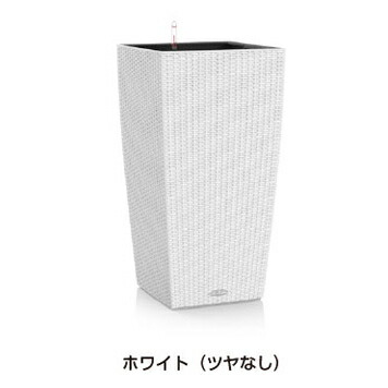 コテージ 40 白いこと （幅40糎 高さ75糎） ＦＲＧ製デザインプランター 根もと灌水仕掛ける付 COTTAGE LE-6040 レチューザ Lechuza MADE IN GERMANY 貨物輸送無料 観葉草木 可塑性物質 御花ポット 鉢覆いかぶせる 真四角 鉢 鉢植え 室外 今めかしい