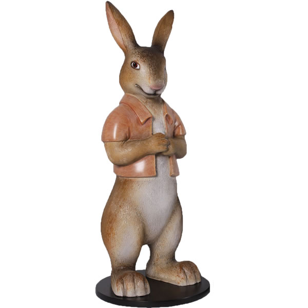 半袖を着たウサギ Rob Rabbit w/ Short Jacket 強化プラスチック(FRP) アートオブジェ 高さ約65cm インテリア 動物 像 アニマル 置物 兎 オーナメント 兔 装飾 店舗 ディスプレイ うさぎ イベント fr180198|マスキ
