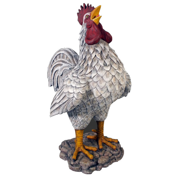 巨大な雄鶏 Colossal Barnyard Rooster 強化プラスチック (FRP) アートオブジェ 高さ約1m81cm リアル 大きい ガーデニング オーナメント ニワトリ 置物 動物 像 玄関 外 屋外 庭 軽量 フィギュア アニマル 軽い インテリア イベント 店舗 ディスプレイ 動物園 fr110114