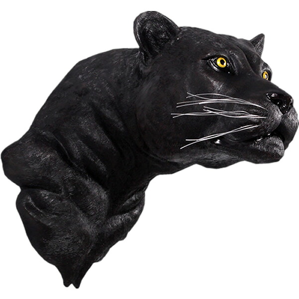 FRPアニマルオブジェ 黒豹の頭部 壁掛け Black Panther Head Wall Decor リアル クロヒョウ 動物 像 黒豹 置物 フィギュア 動物園 ウォール オーナメント くろひょう 大きい 実物大 インテリア 等身大 カフェ 喫茶店 レストラン 飲食店 イベント 店舗 ディスプレイ fr170003