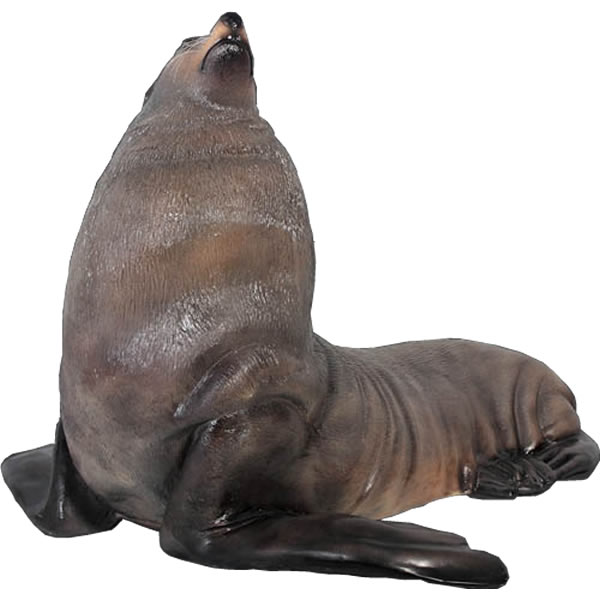 FRPアニマルオブジェ 雄のオットセイ Male Fur Seal 写実的 大層らしい 室内装飾 飾りつけ おっとせい 飾りつけ 海洋博物館 毛の荒物 像 図形 実物大 等身大 室外 毛の荒物園 バス発着場 室内 喫茶店 茶房 食べ物屋 飲食店 見せびらかす fr100093