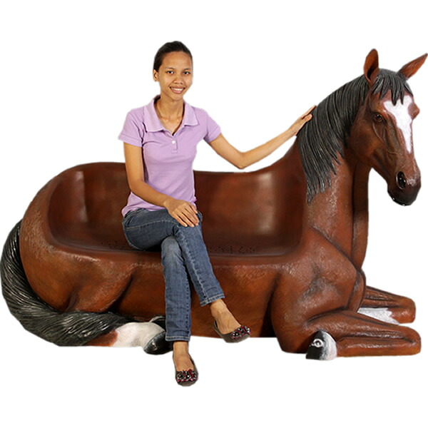 FRPアニマルオブジェ 馬の腰掛け Horse Seat - Outdoor ウマ ベンチ 動物 像 リアル 置物 うま 実物大 ガーデニング オーナメント 大きい フィギュア 庭 イス 屋外 動物園 店舗 かわいい インテリア 室内 カフェ 喫茶店 レストラン 飲食店 ディスプレイ 等身大 fr130004