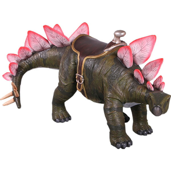 FRP恐竜オブジェ 乗れるステゴサウルス Stegosaurus 置物 乗り物 リアル 草食恐竜 実物大 フィギュア 大きい ジュラ紀 白亜紀 剣竜類 店舗 インテリア 庭 喫茶店 レストラン 飲食店 室内 動物園 イベント ディスプレイ fr150077|マスキ