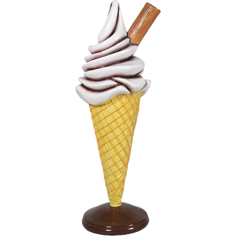 ソフトクリームチョコスティック付チョコレート Ice Cream with Chocolate Stick Choco FRP工芸オブジェ H128珊 黒茶 スウィーツ 飾りつけ クリーム バス発着場 かざり付ける スイーツ 出来事 見せびらかす 高甚だしい 御菓子 運動場 ガーデンファニチャー 室内装飾 frJR0045CK