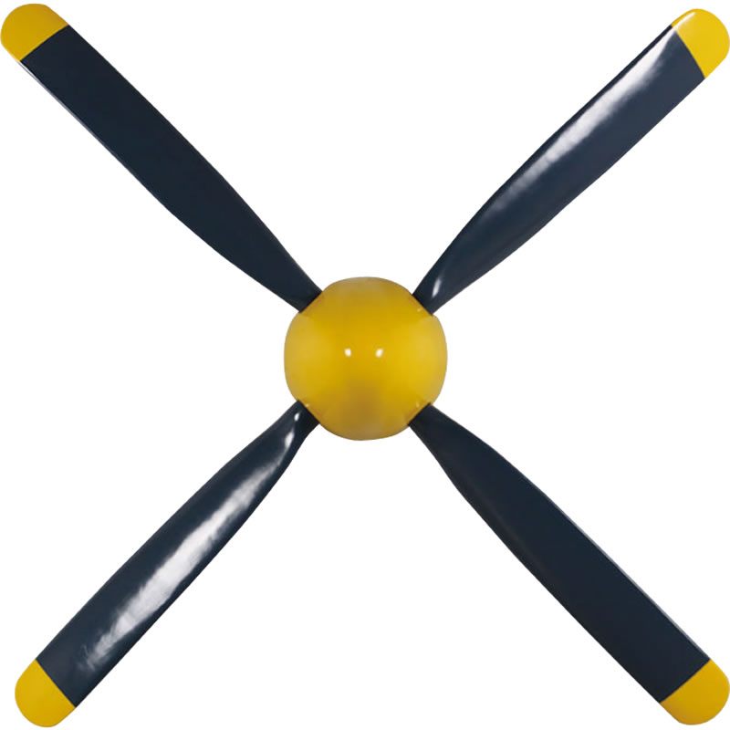 壁掛けアート 4枚羽のプロペラ P-51 Propeller 強化プラスチック（FRP） アートオブジェ 壁面 ディスプレイ 141cm×142cm マスタング 店舗 インテリア オーナメント 室内 航空機 ウォール パネル 装飾 樹脂製 高強度 イベント ディスプレイ fr190014